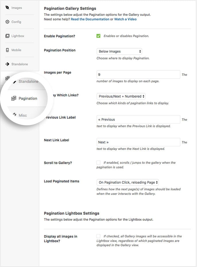 Pagination Tab Menu