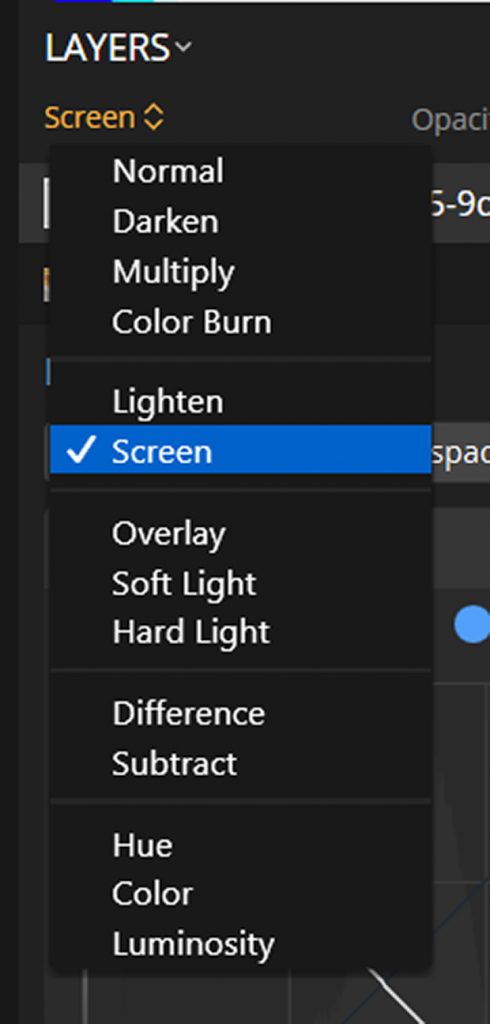 screenshot-11-1 - Envira Gallery Luminar Layers options with Screen option selected