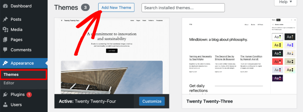 Add new theme in WordPress 1 1 - Envira Gallery Add new theme in WordPress