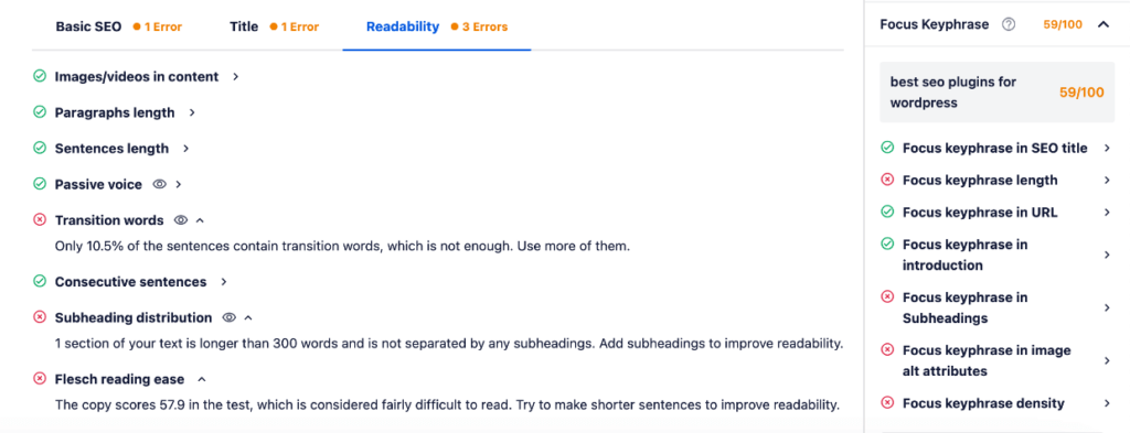 AIOSEO on-page SEO analysis checklist 1 1 - Envira Gallery AIOSEO on-page SEO analysis checklist