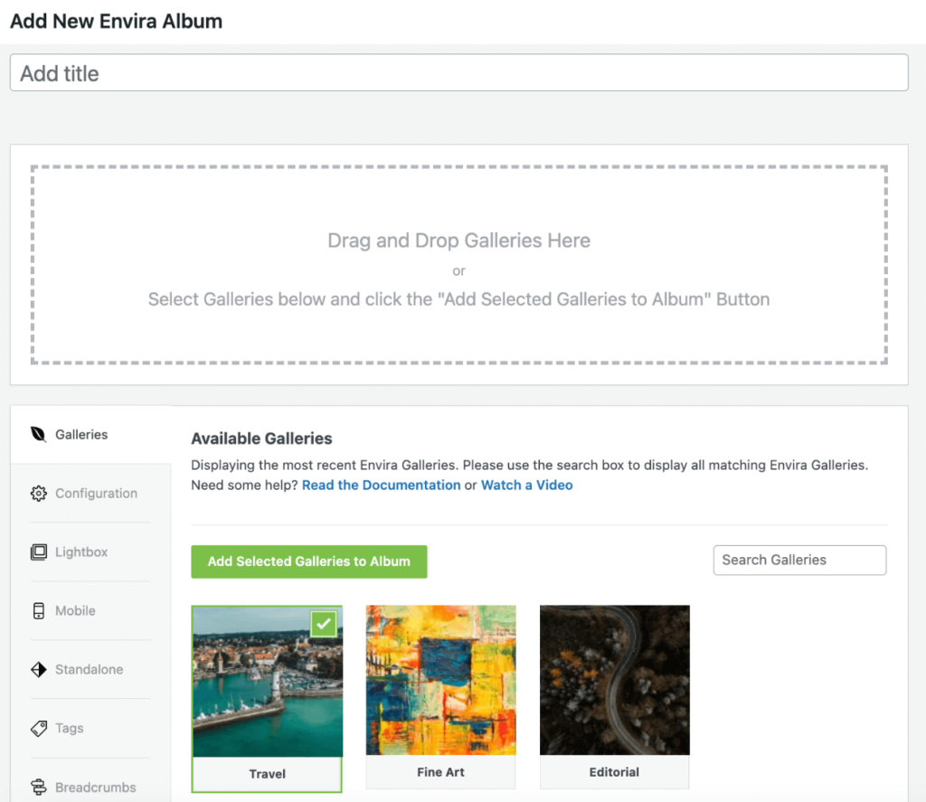 Envira Add Galleries to Album - Add photo album in WordPress 1 1 - Envira Gallery Envira Add Galleries to Album - Add photo album in WordPress