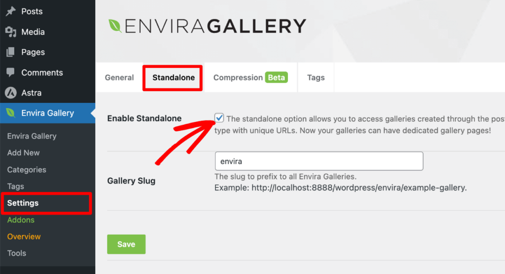 Envira enable standalone galleries 1 1 - Envira Gallery Envira enable standalone galleries