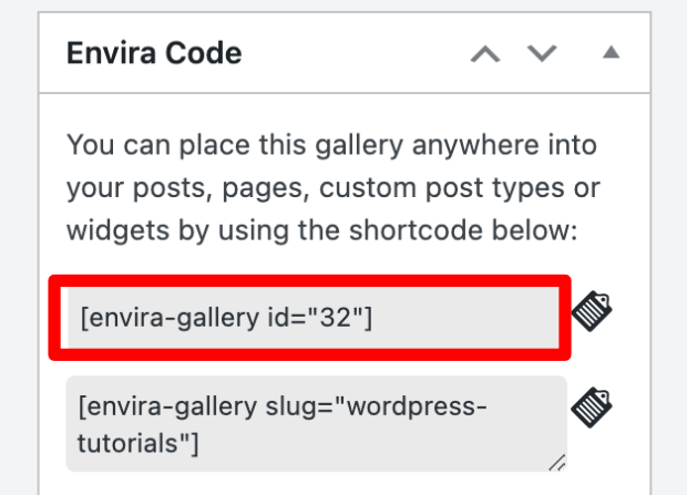 Envira Gallery shortcode 1 1 1 - Envira Gallery Envira Gallery shortcode