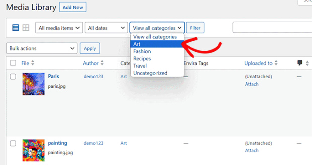 Filter images by category in the WordPress Media Library - Envira Gallery Filter images by category in the WordPress Media Library
