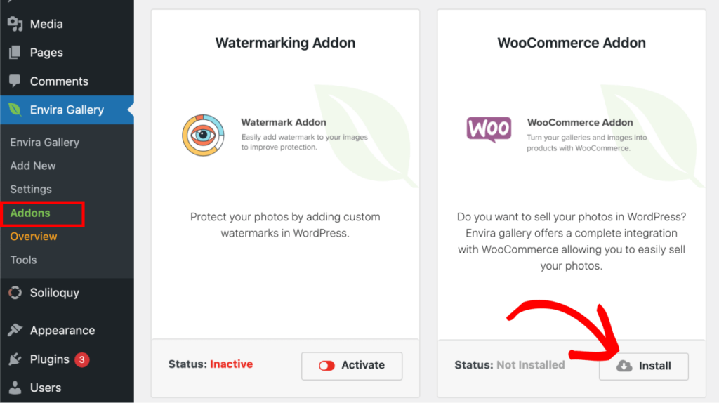 Install Envira Gallery WooCommerce Addon - Envira Gallery Install Envira Gallery WooCommerce Addon