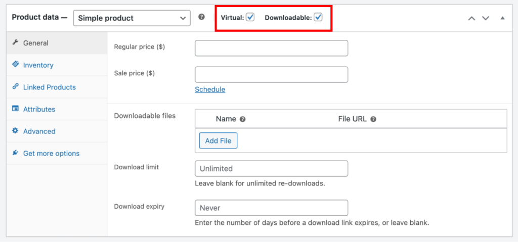 WooCommerce Edit Product Data - Virtual/Downloadable - Envira Gallery WooCommerce Edit Product Data - Virtual/Downloadable