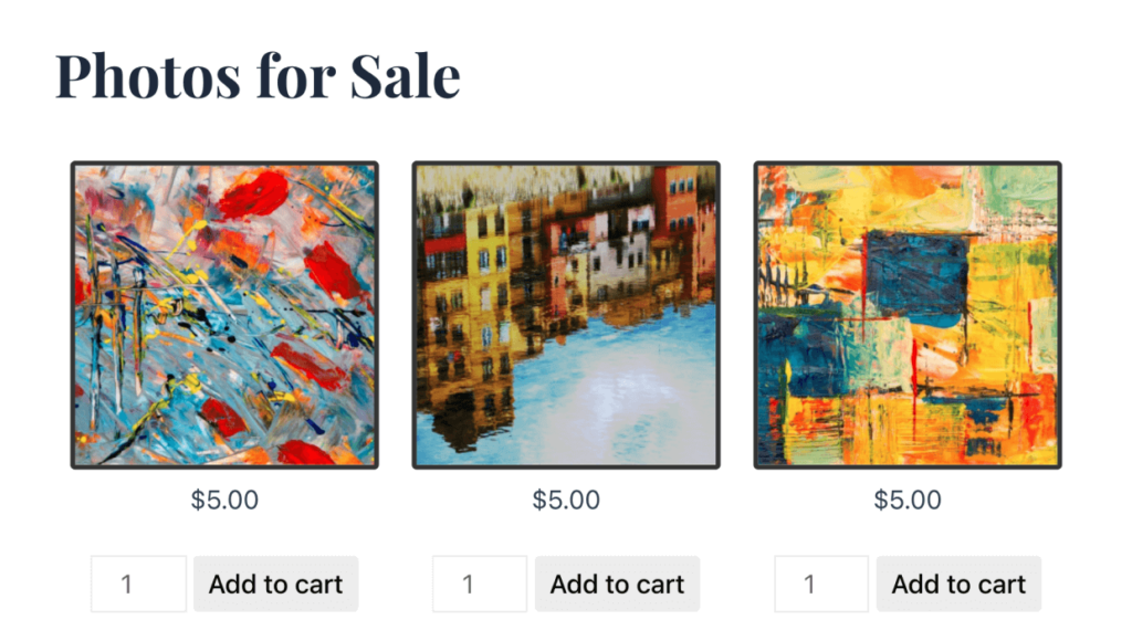 Add to Cart eCommerce Gallery example - Envira Gallery Add to Cart eCommerce Gallery example - WordPress sell photos