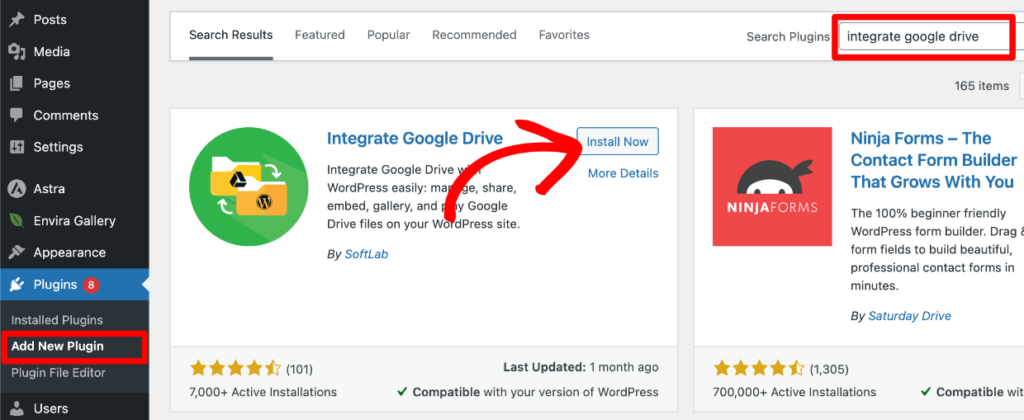 install-integrate-google-drive-plugin 1 1 - Envira Gallery install the Integrate Google Drive plugin