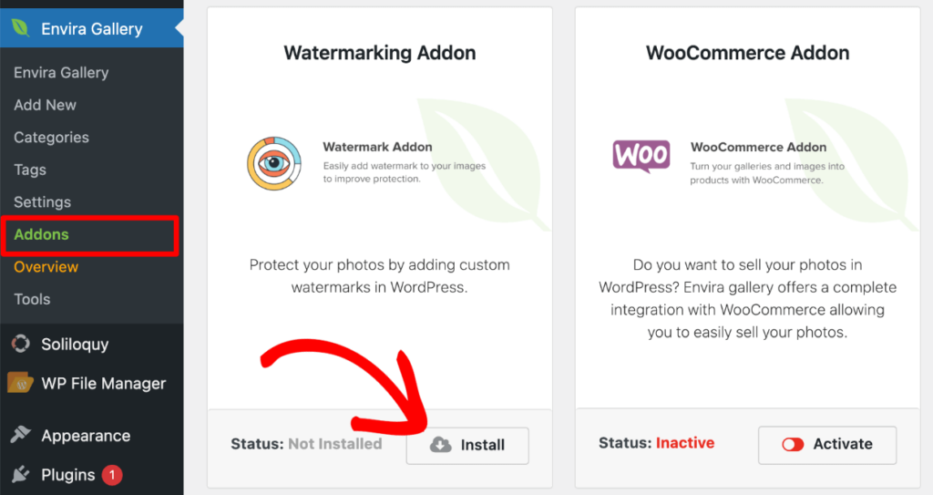 Install Watermarking Addon 2 1 - Envira Gallery Install Watermarking Addon