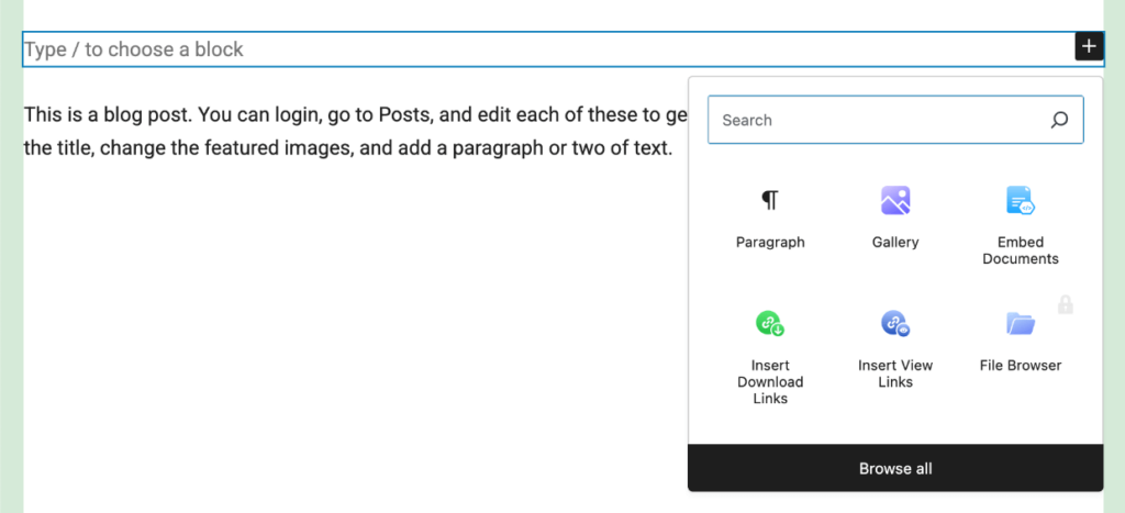 integrate-google-drive-plugin-blocks 1 1 - Envira Gallery Insert WordPress block from Integrate Google Drive plugin