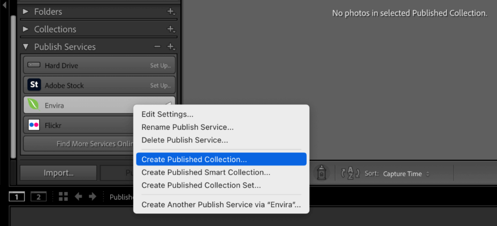 lightroom-classic-envira-create-published-collection 1 1 1 - Envira Gallery Lightroom Classic - Envira - Create Published Collection
