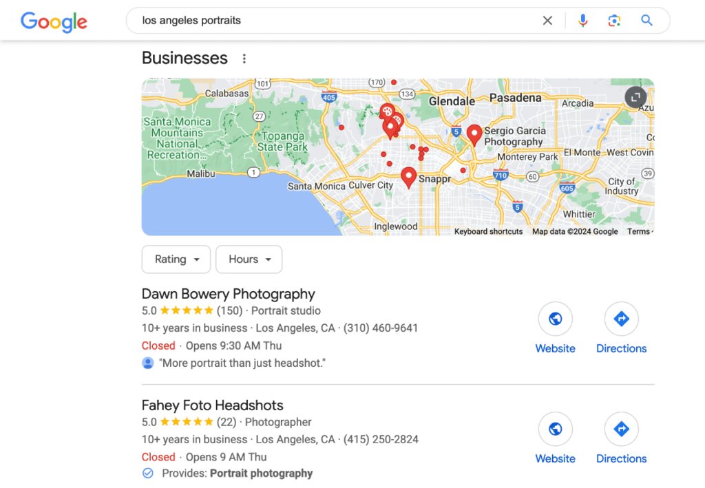Local SEO SERP example 1 1 - Envira Gallery Local SEO SERP example
