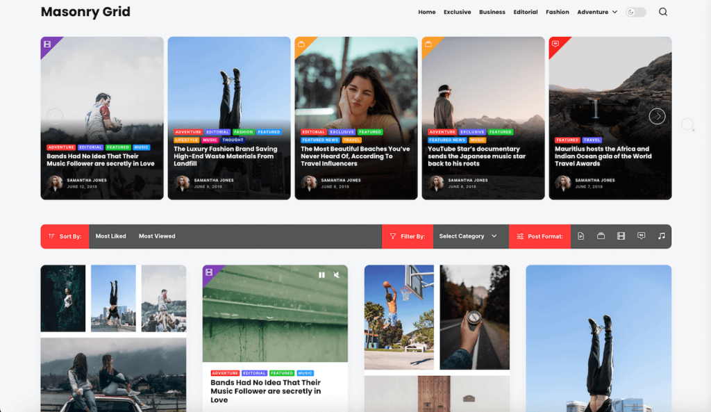 masonry-grid-theme - Envira Gallery Masonry Grid - free WordPress photography themes