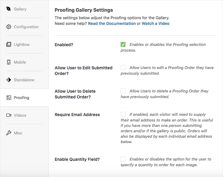 Proofing options - Envira Gallery Proofing options