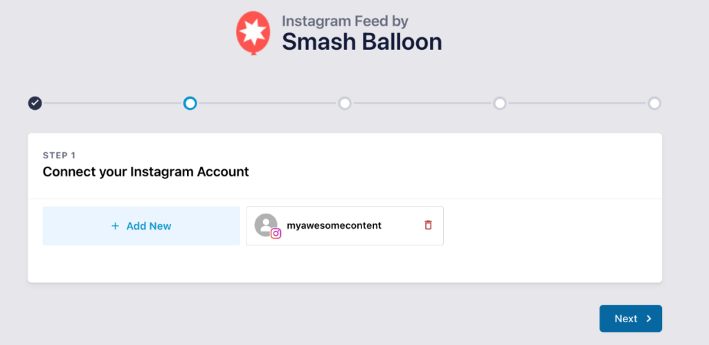 smash-balloon-wizard-connect-instagram 1 1 - Envira Gallery Smash Balloon Instagram Feed setup wizard