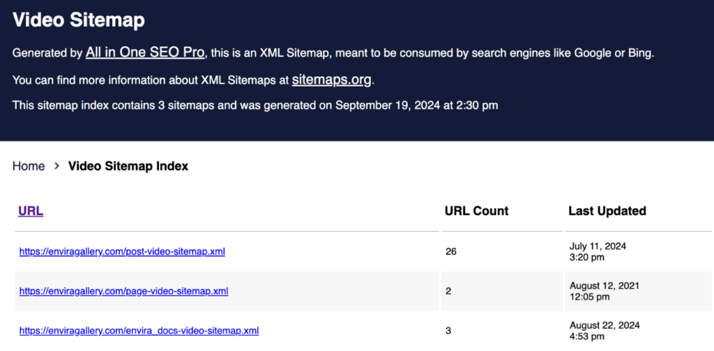 video-sitemap-xml-example 1 1 - Envira Gallery Video sitemap XML index example
