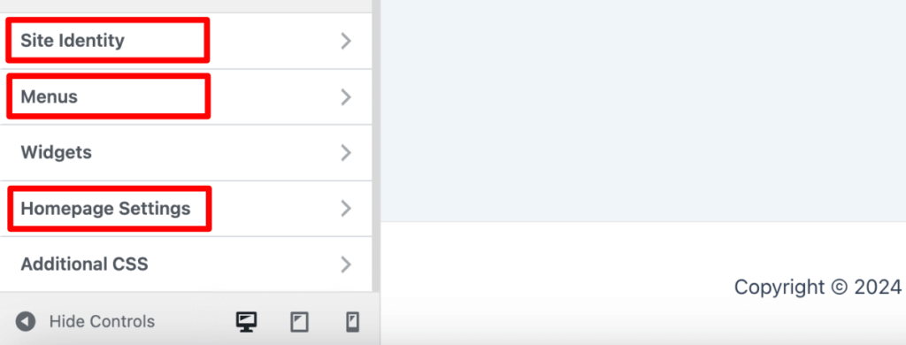 WordPress Customizer - Site Identity Menus Hompage Settings 1 1 - Envira Gallery WordPress Customizer - Site Identity Menus Hompage Settings