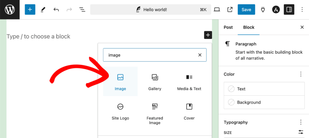 wordpress-image-block 1 1 - Envira Gallery post edit wordpress -insert image