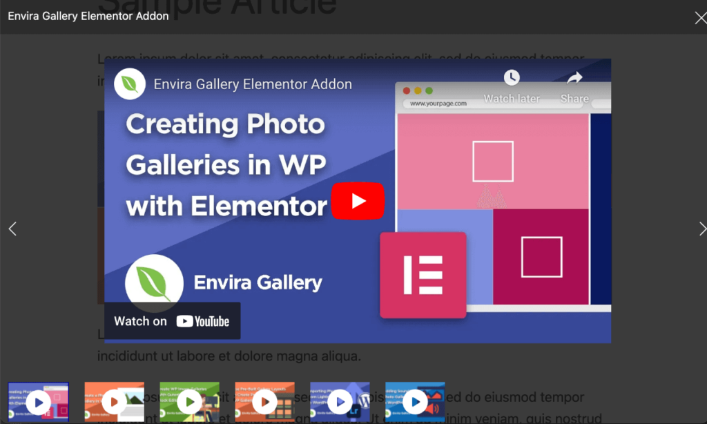 WordPress video gallery with thumbnails and lightbox popup 1 1 - Envira Gallery WordPress video gallery with thumbnails and lightbox popup